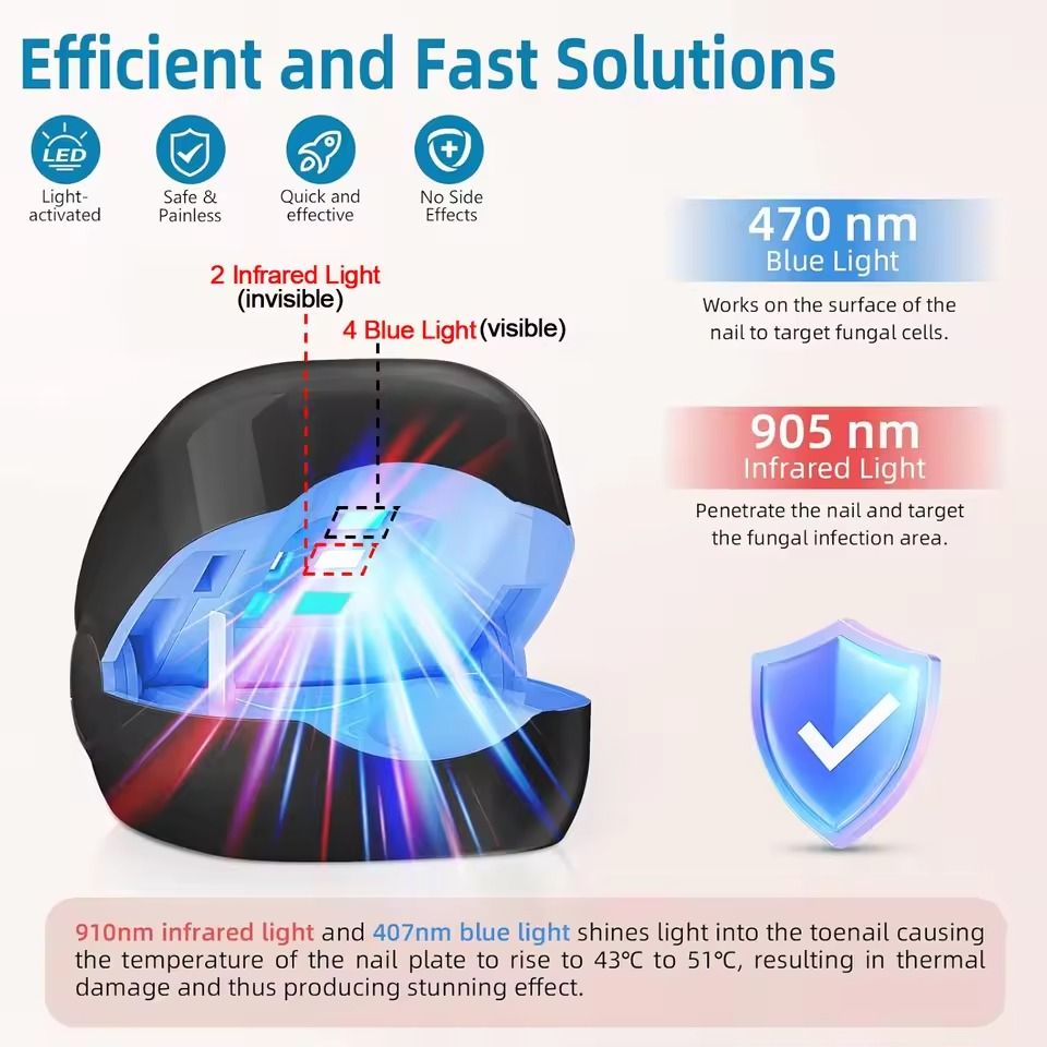 Wireless Nail Fungus Laser Therapy Device with Blue Light and Ultra-Pulsed Laser