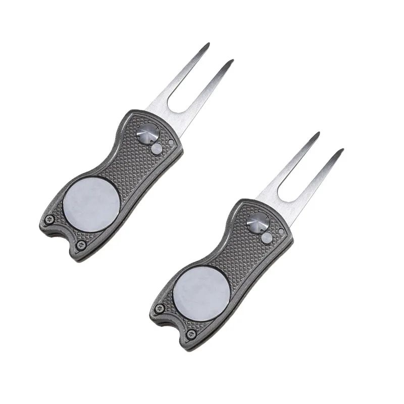 Foldable Golf Divot Repair Tool with Groove Cleaner