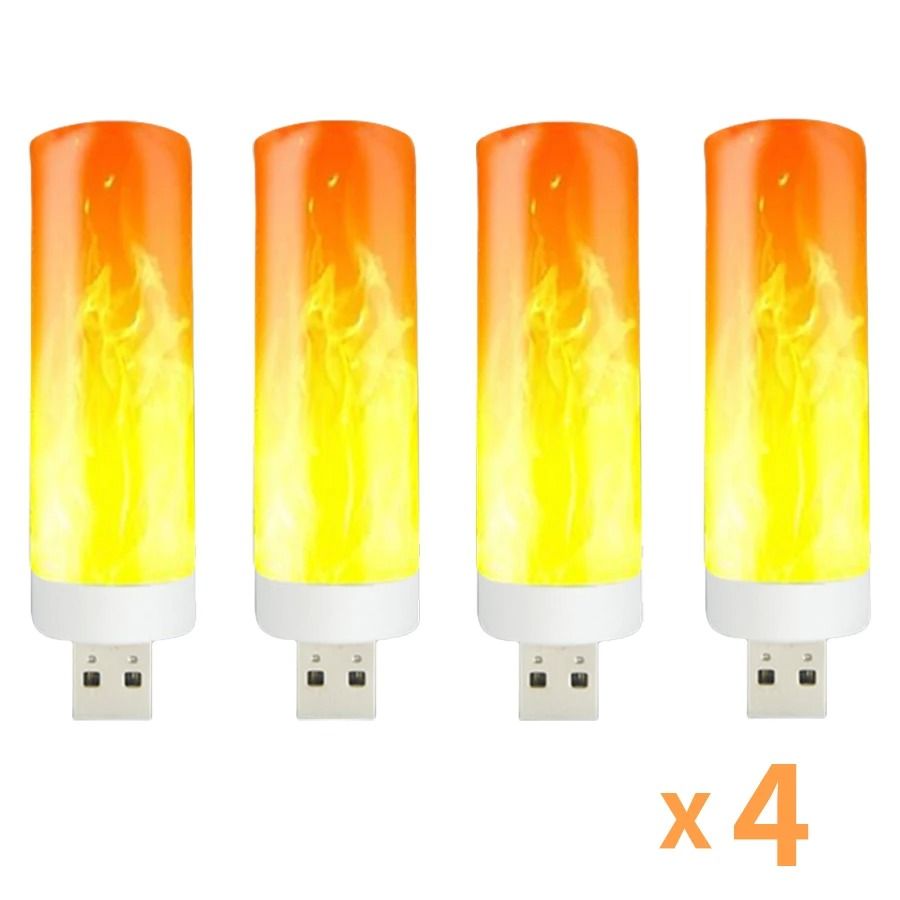 USB LED Flame Effect Light Bulb with Flickering Fire Simulation