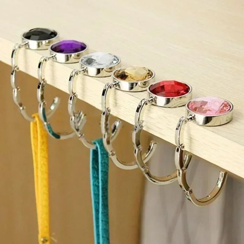Foldable Crystal Purse Hook and Table Bag Holder