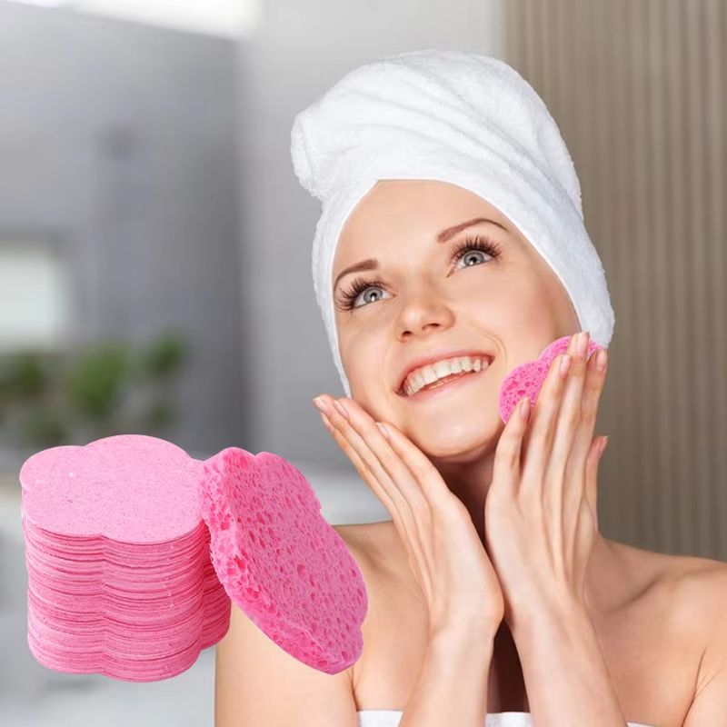 10 Piece Natural Reusable Facial Sponges for Deep Cleansing Exfoliation
