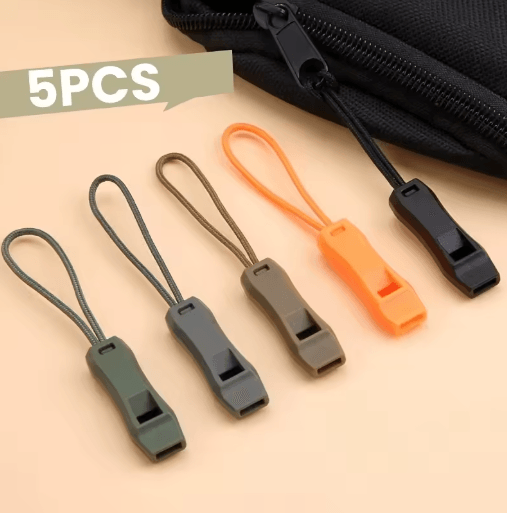 5pcs Emergency Survival Whistles Double Pipe Sports and Outdoor Safety Whistles with Lanyard