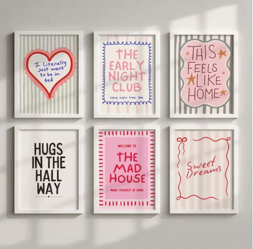 Colorful Typography Quote Canvas Prints Modern Frameless Wall Art Decor
