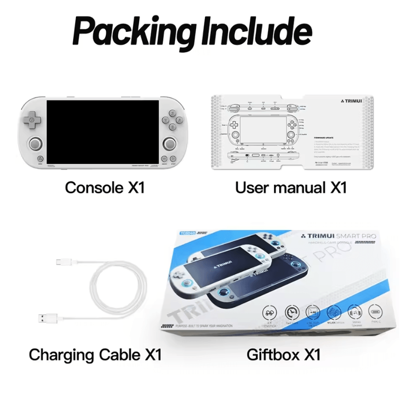 Trimui Smart Pro Retro Handheld Game Console with 4.96 Inch IPS Screen and RGB Lighting