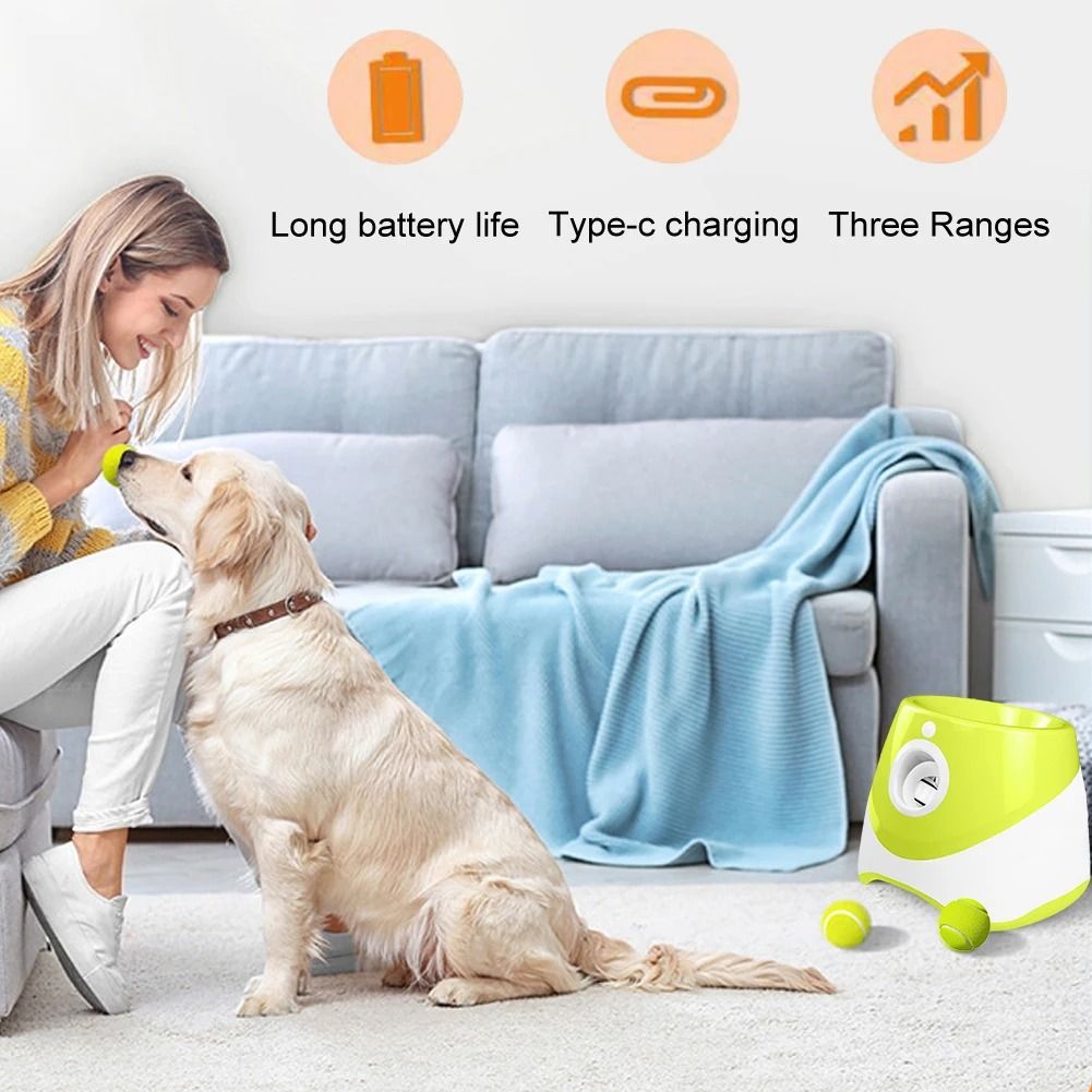 Automatic Dog Tennis Ball Launcher Rechargable
