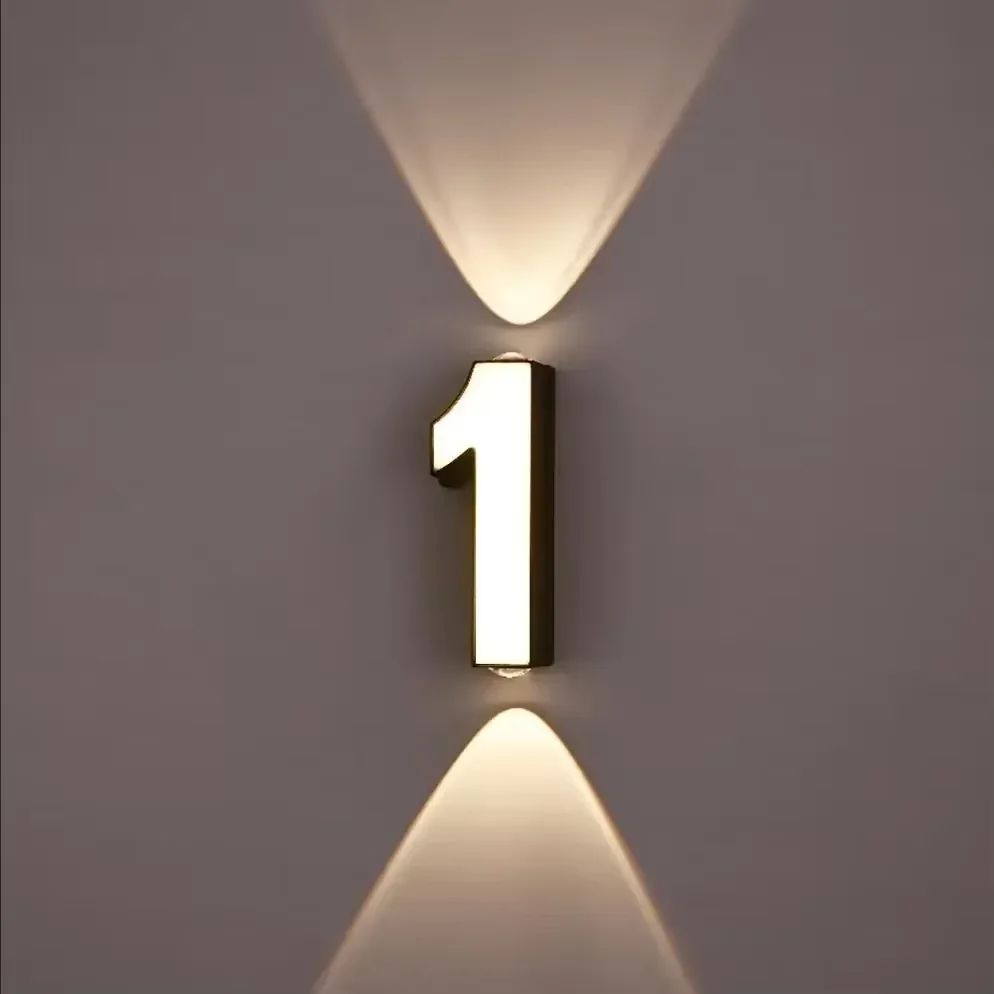 Modern 7W LED House Number Wall Lamp – IP65 Waterproof Aluminum Outdoor Light AC85-265V
