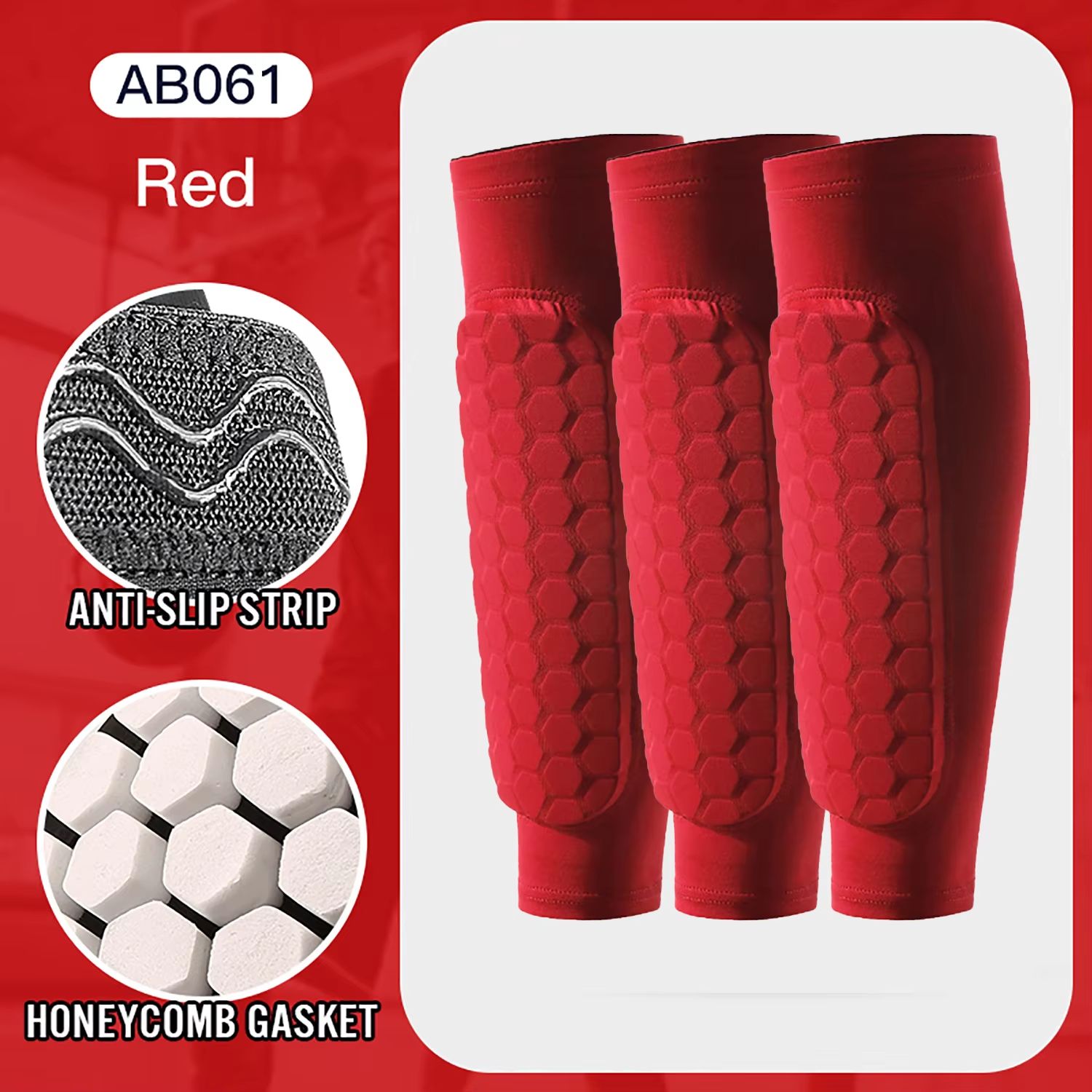 Honeycomb Shin Guards Leg Sleeves – Shockproof Soccer Protection with Anti-Slip Grip