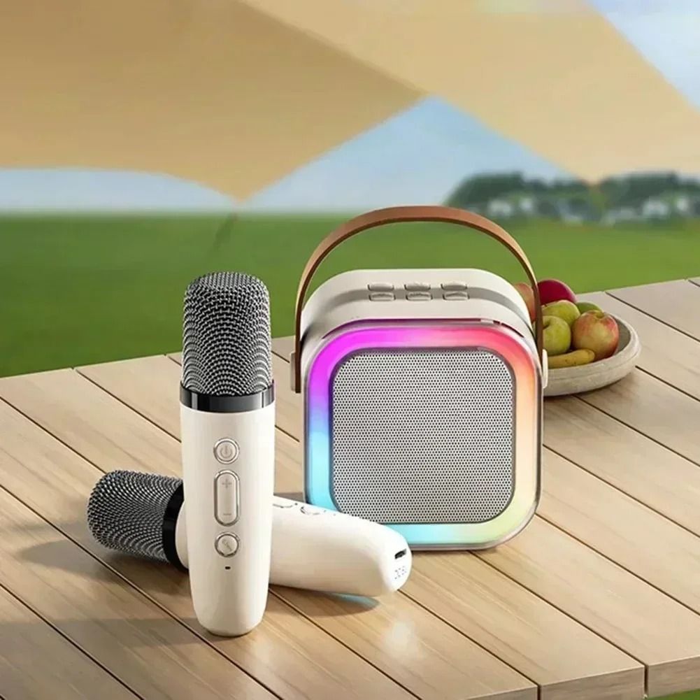 Mini Bluetooth Karaoke Speaker with Microphone and RGB Lights