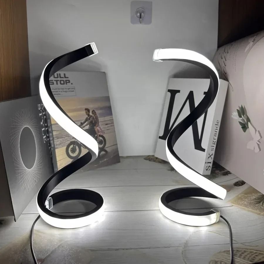 Modern LED Spiral Table Lamp – Three-Speed Dimming Decor