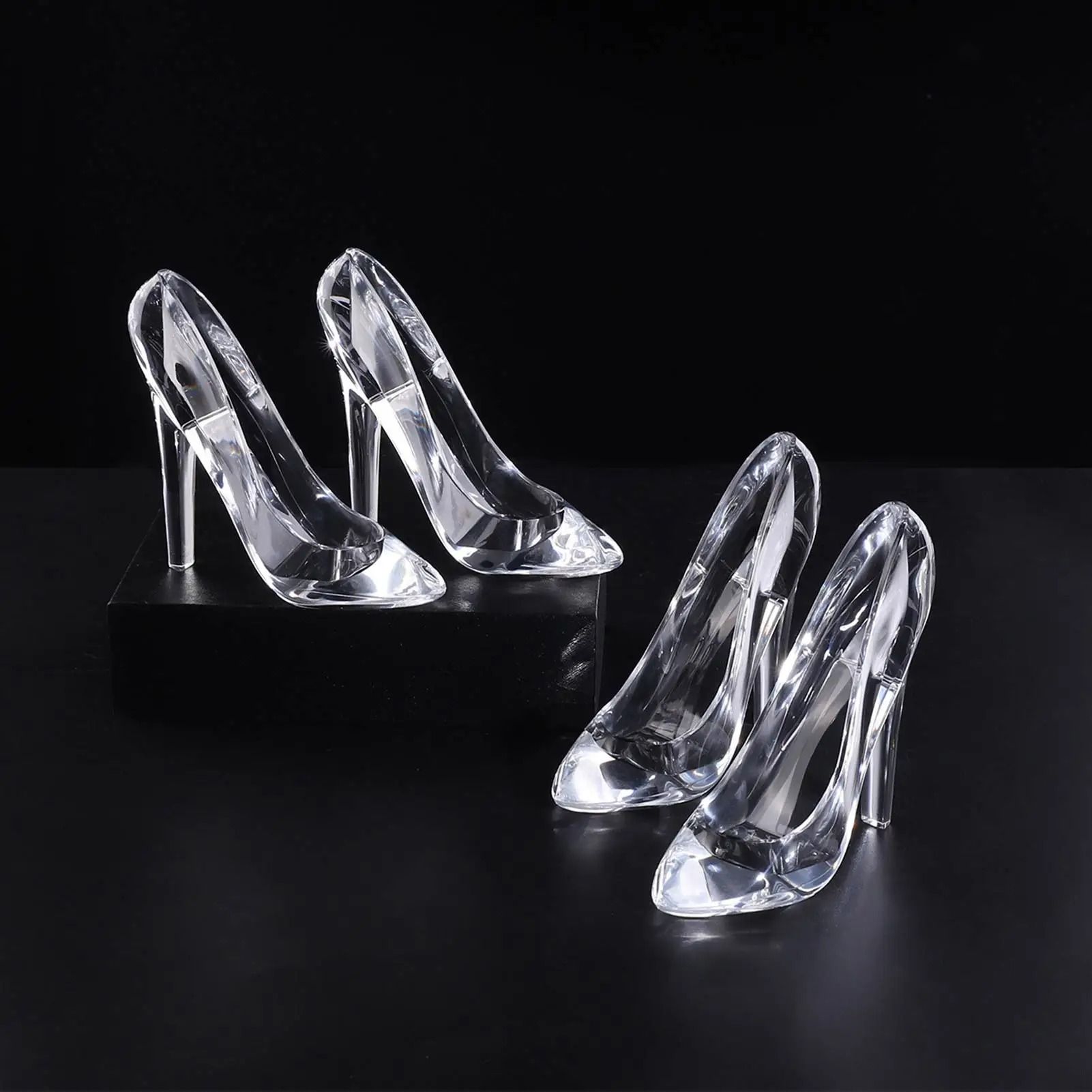 Crystal Glass Slipper Figurine Elegant High Heel Decor for Gifts and Weddings