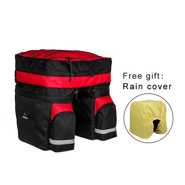 Roswheel 60L Bicycle Rear Seat Trunk Bag Double Pannier with Rain Cover