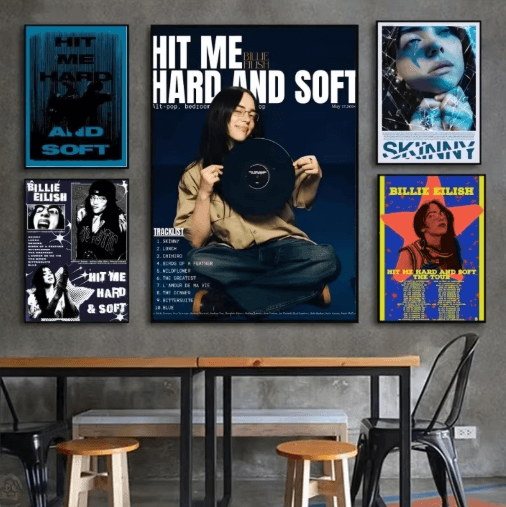 Billie Eilish Vintage Kraft Poster – Retro Aesthetic Music Wall Decor