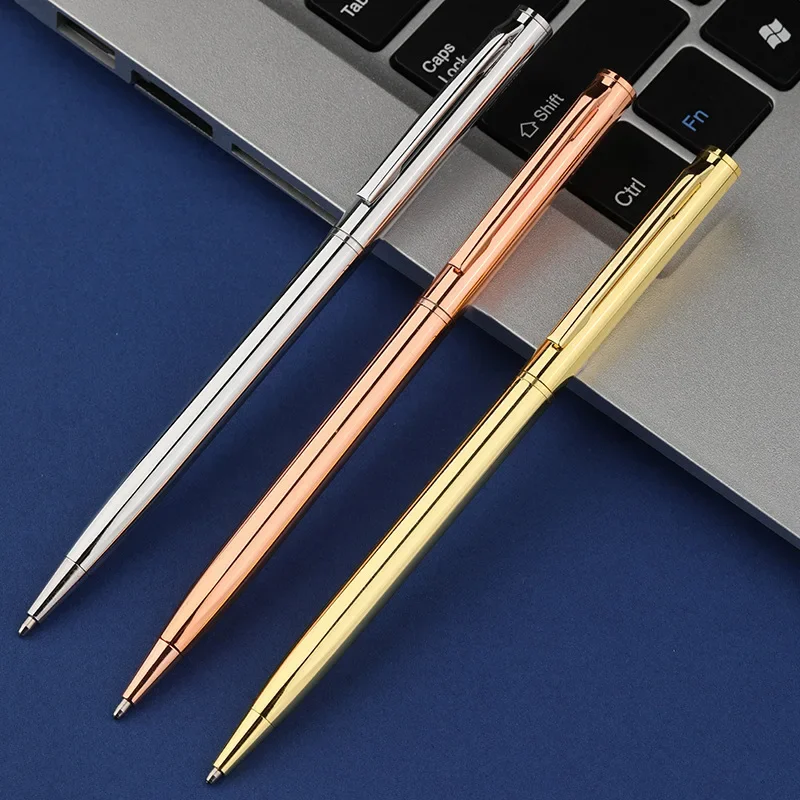 Metal Ballpoint Pens Rose Gold with Free Custom Logo, Engraved Name, Advertising Gifts for School and Office Supplies