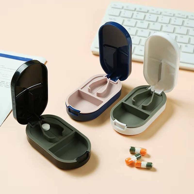 Portable Pill Cutter with Storage Box – Adjustable Pill Splitter
