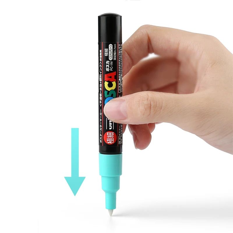 Uni POSCA PC-1M Extra Fine Paint Marker Set – 12 Color 0.7mm Acrylic Art Pens for Manga & Crafts