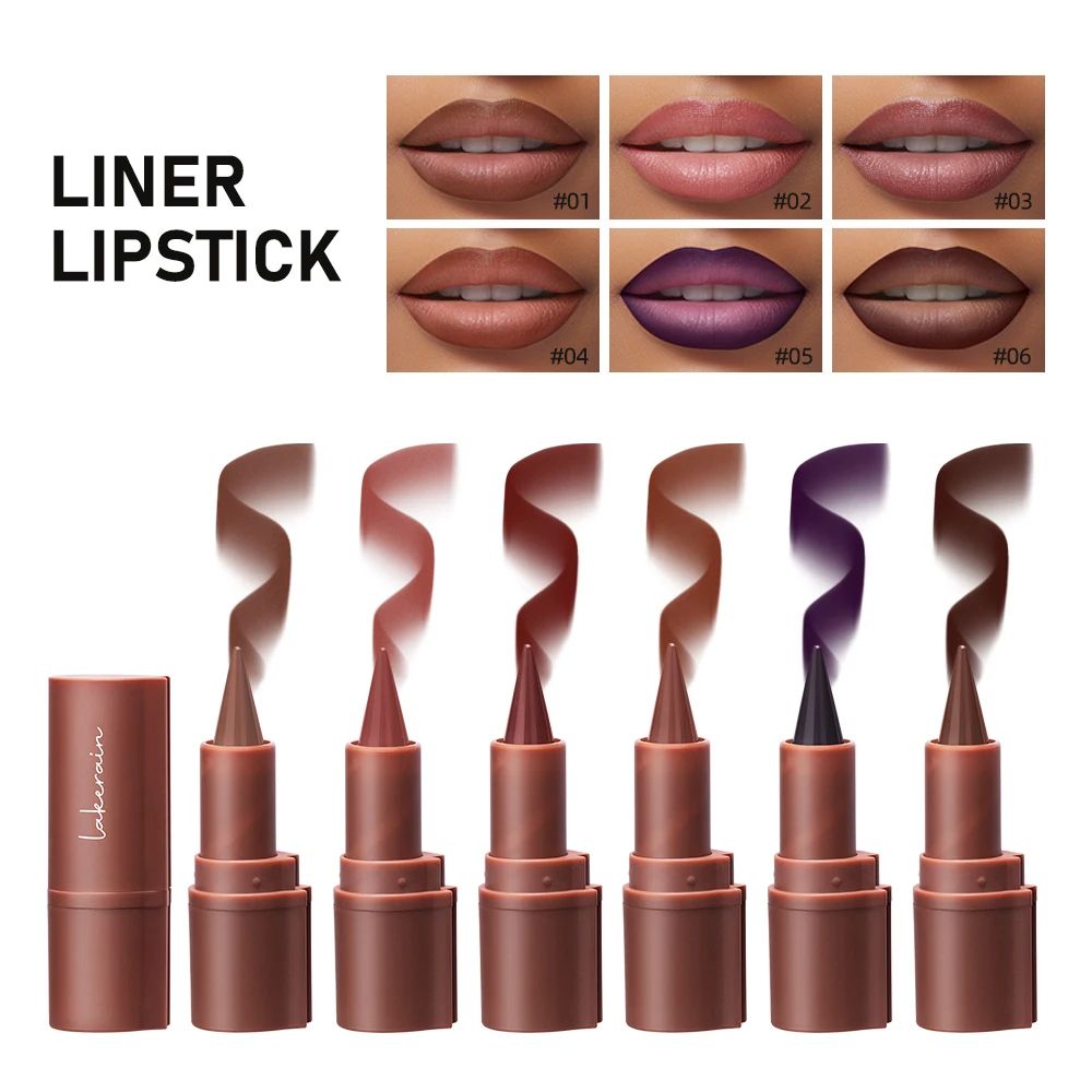 Lakerain Matte Lip Liner Crayon Waterproof Velvet Lip Contour Pencil Long Lasting Non Stick Lip Tint