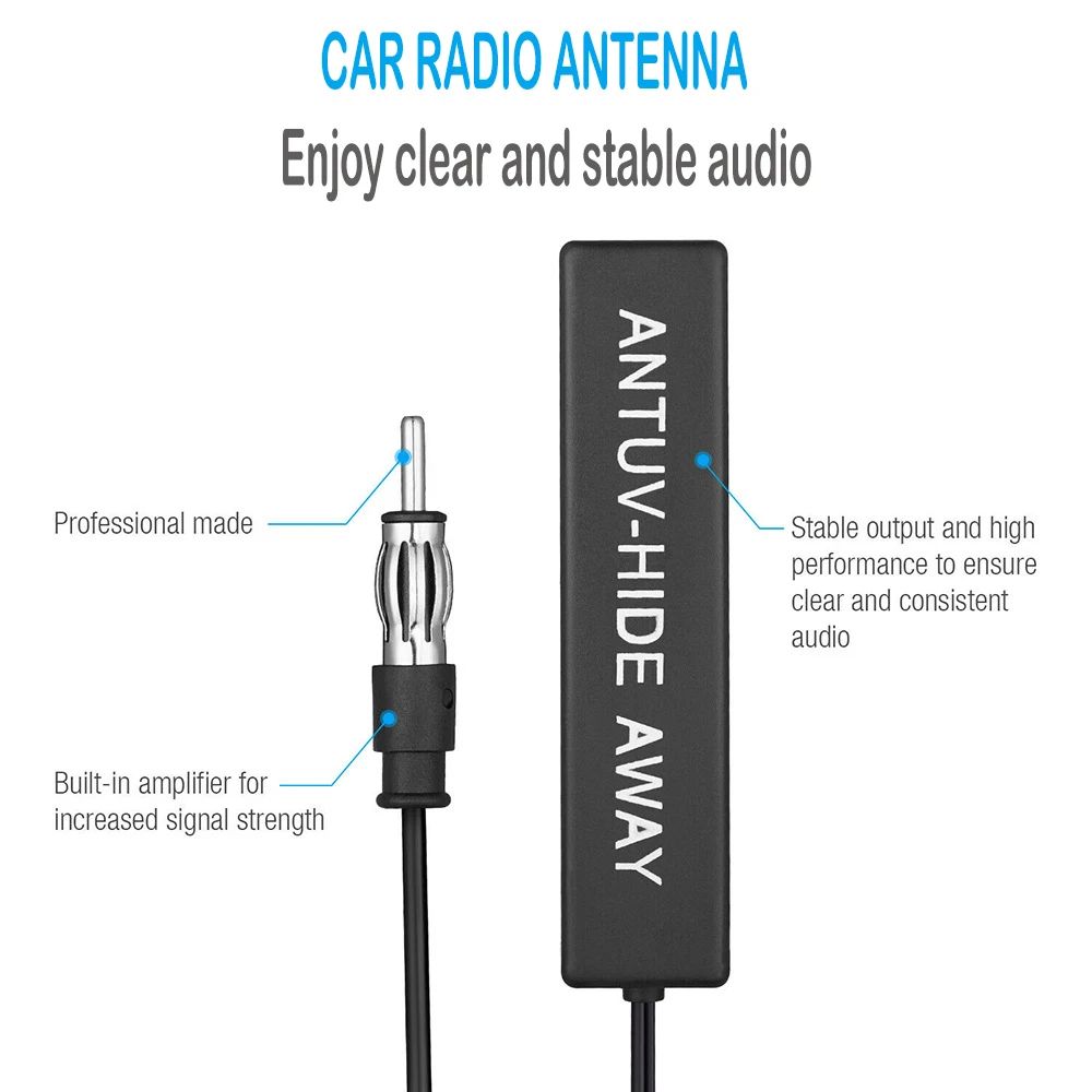 Universal Hidden Car Radio Antenna Amplified AM FM Signal Booster Kit