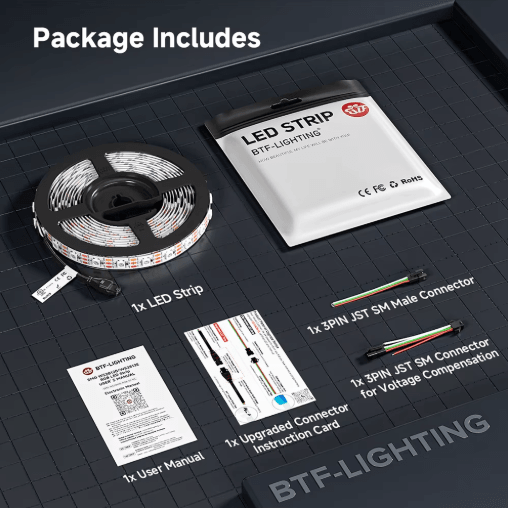 PixelFlow WS2812B RGB Individually Addressable LED Strip DC5V