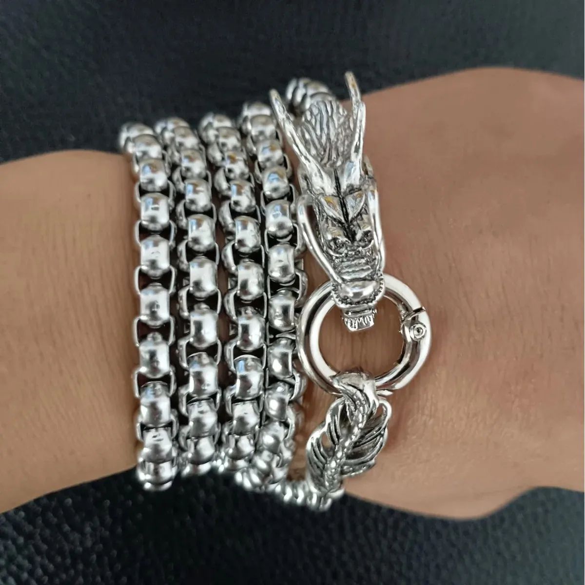 Dragon Stainless Steel Self Defense Bracelet Whip