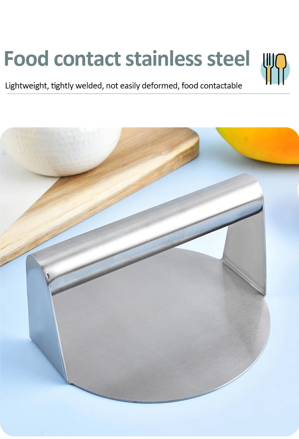Stainless Steel Burger Press And Patty Maker