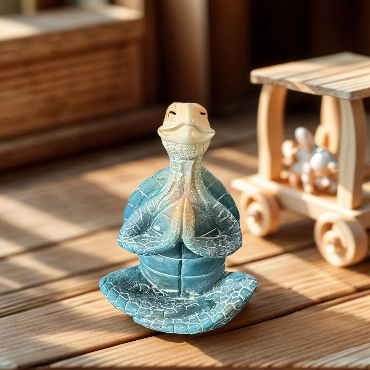 Tranquil Zen Meditation Turtle Statue – Resin Mindfulness Home Decor Accent
