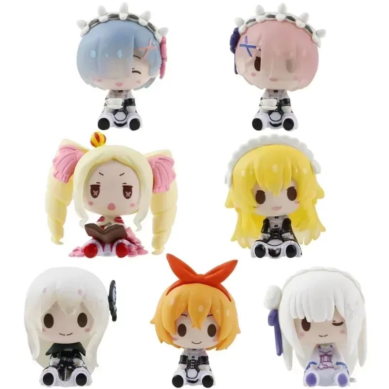 Re Zero Rem Emilia Mini Anime Figure Set Collectible Desk Display