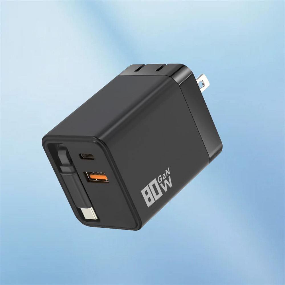 Retractable Cable USB C Fast Charger Quick Phone Adapter