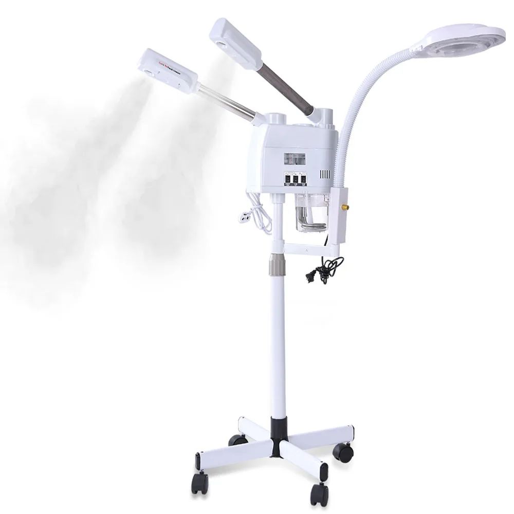 3-in-1 Facial Steamer with Ozone & LED Lamp – Professional Hot & Cold Face Steamer for Deep Pore Cleansing