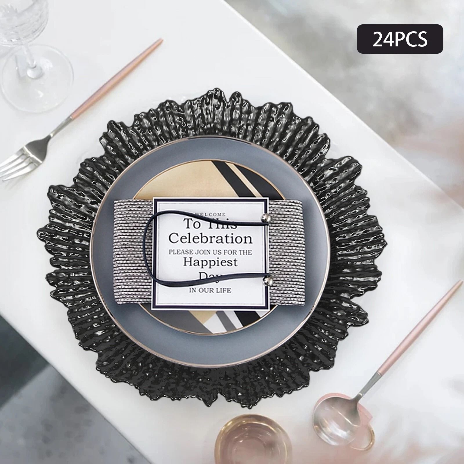 Round Plastic Reef Plates, Modern Charger Plates, Dinner Plates