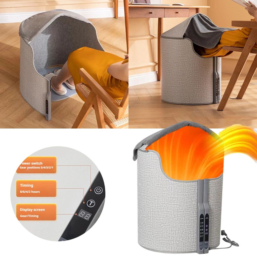 Electric Foot Warmer Under Desk with Adjustable Heat Settings