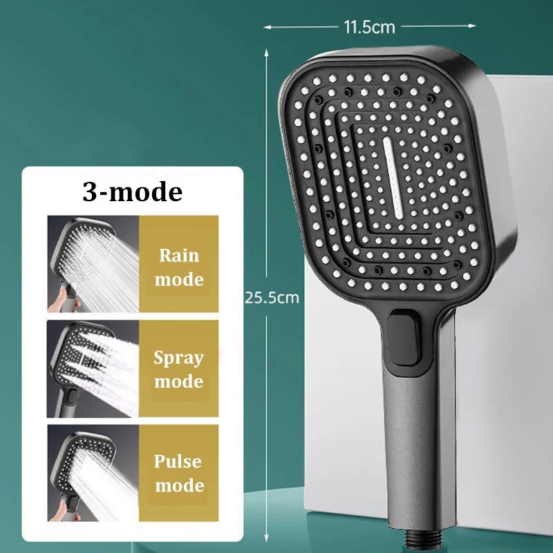 High Pressure 3 Mode Rainfall Shower Head Large Panel Bathroom Set