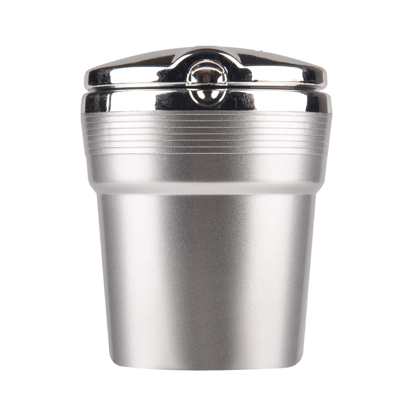 Creative Car Ashtray and Garbage Can, with LED Light and Cover, A Multi Function Car Supply