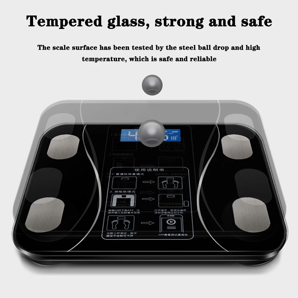 Bluetooth Smart Body Weight Scale Rechargeable Digital Scale