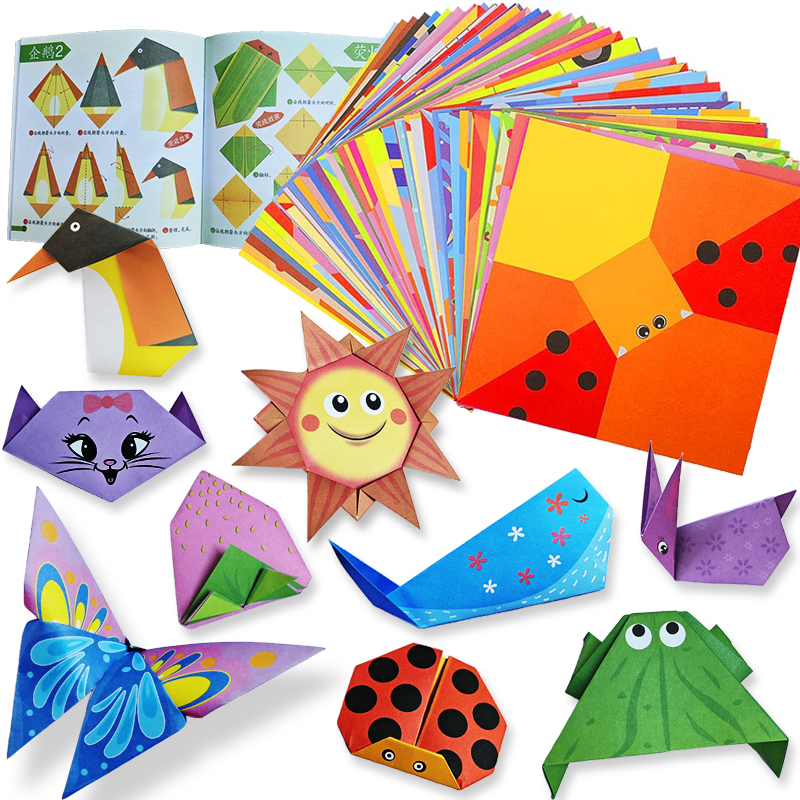 Origami Paper Craft Kit for Kids & Beginners with Colorful Sheets