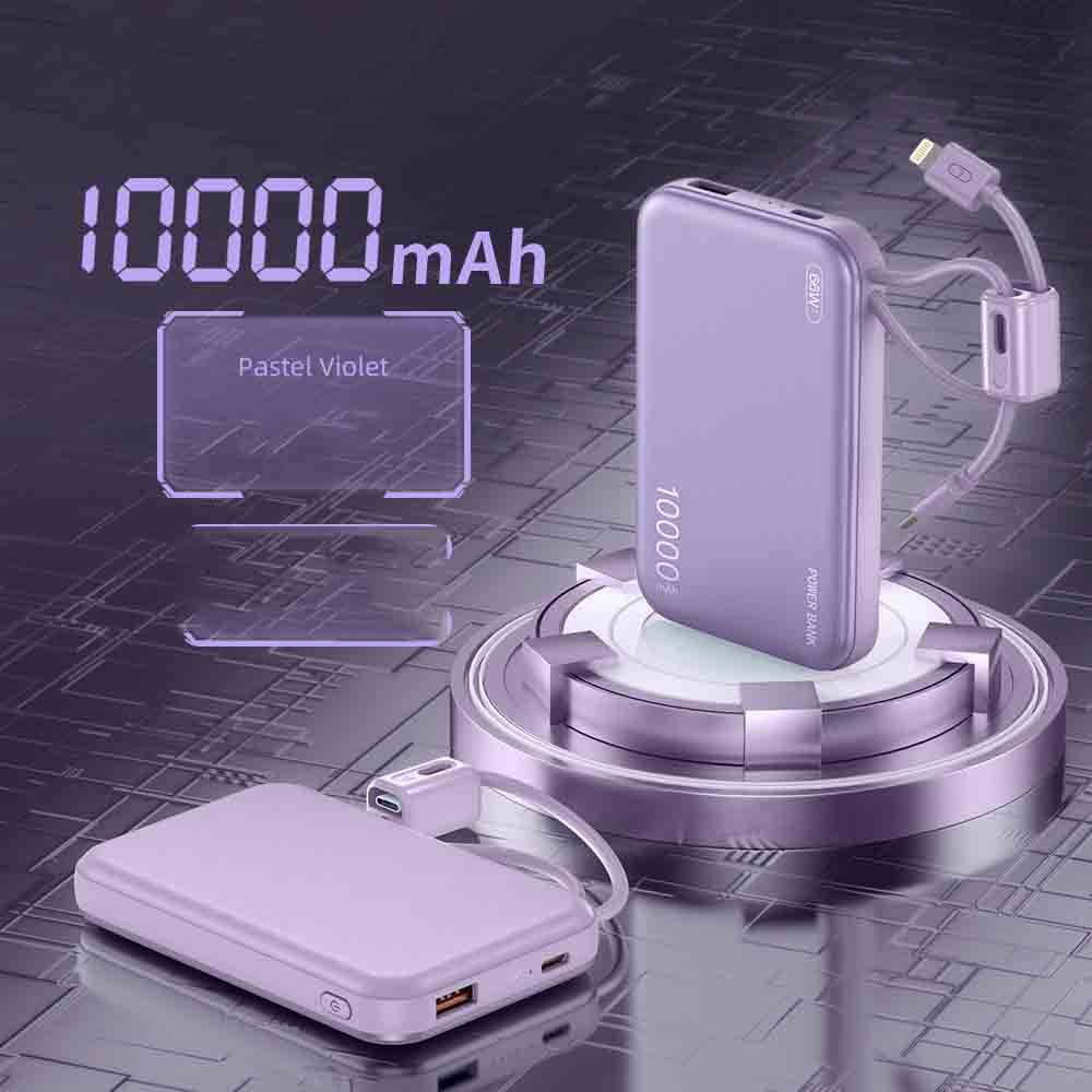 66W Fast Charging Power Bank, Type-C Cable External Battery, Mobile Power Supply for iPhone