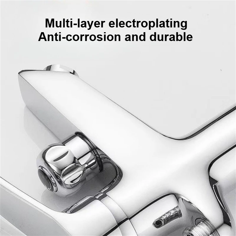 Modern Chrome Bathroom Sink Faucet Deck Mounted Hot and Cold Mixer Tap