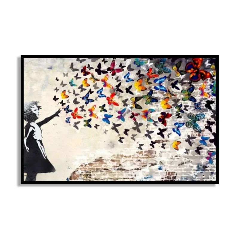 Banksy Graffiti Art Poster – Street Art Series Canvas Mural – Modern Banksy Image Wall Art