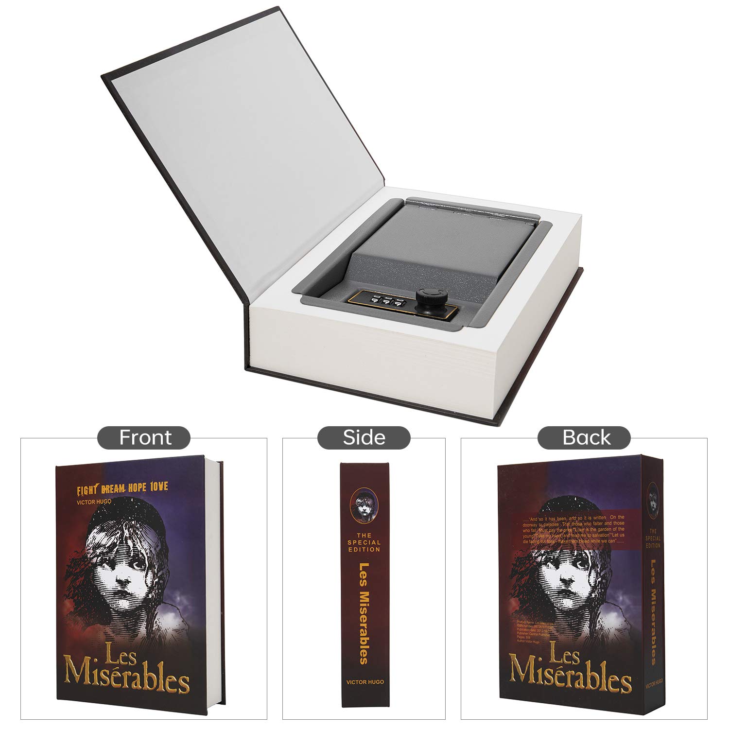 Genuine Paper Transfer Book Safe Box Secret Hidden Safe with Combination Lock for Protecting Valuables