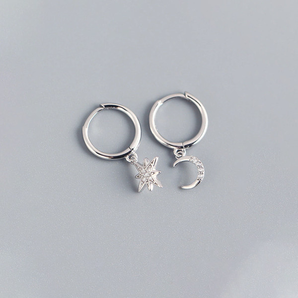 Star & Crescent Moon Hoop Earrings