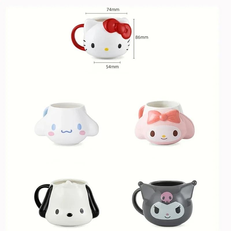 Professional 15 oz Sanrio 3D Relief Ceramic Mug Series
