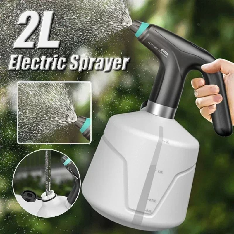 Electric Garden Sprayer with USB Rechargeable Battery Automatic Watering Can 2L Capacity