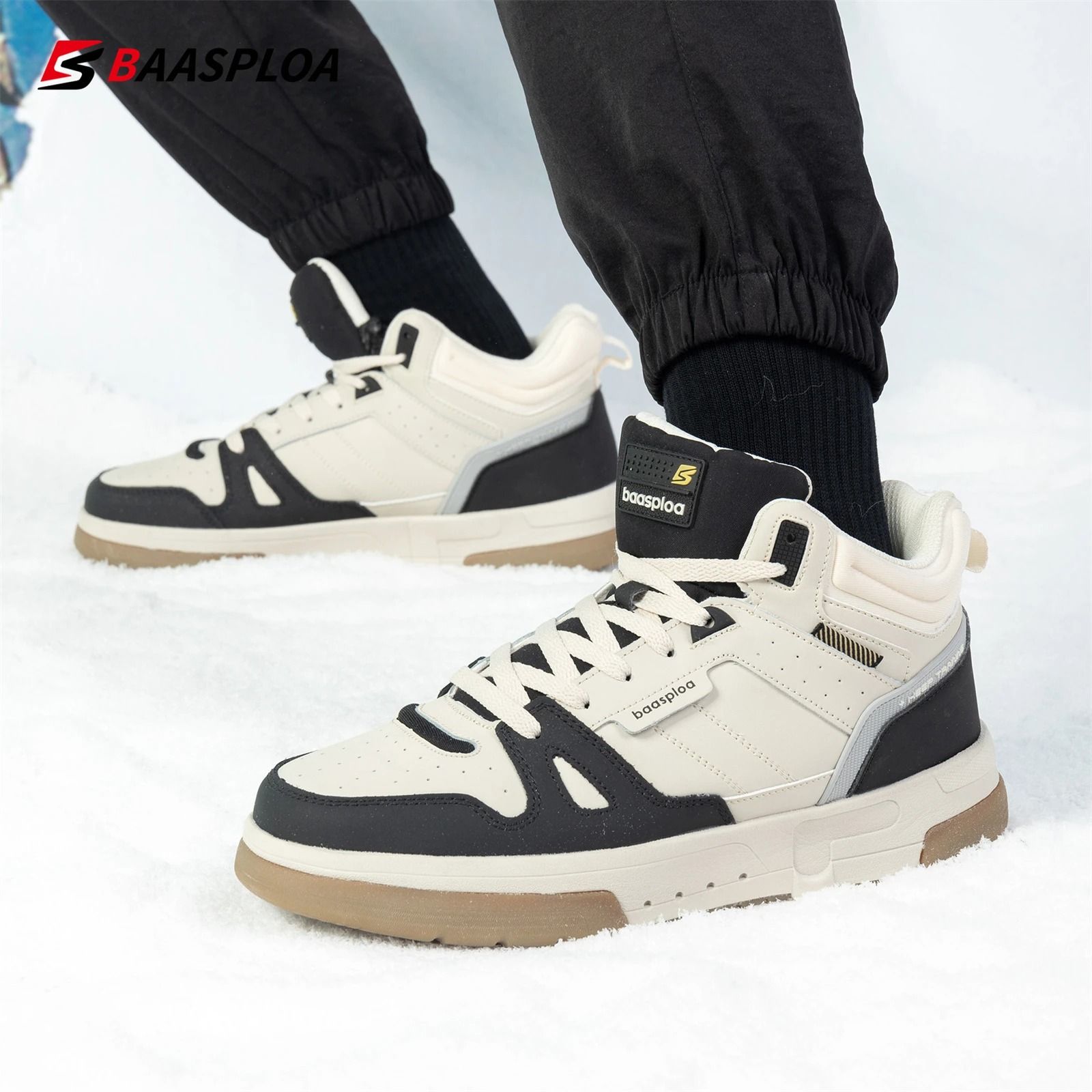 Men Winter Comfort Plush Warm High Top Casual Sneakers