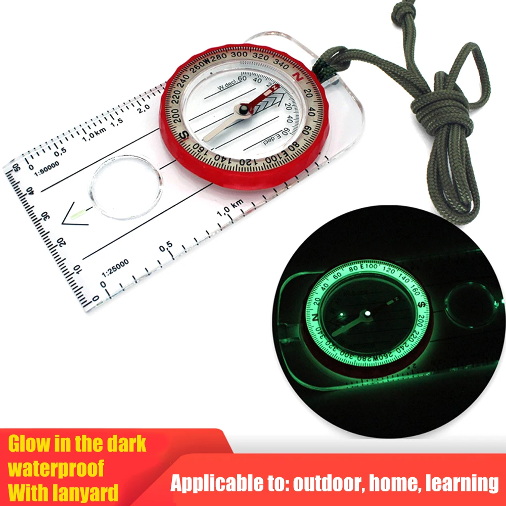 Multifunctional Waterproof Compass with Magnifier  Perfect for Outdoor Adventures