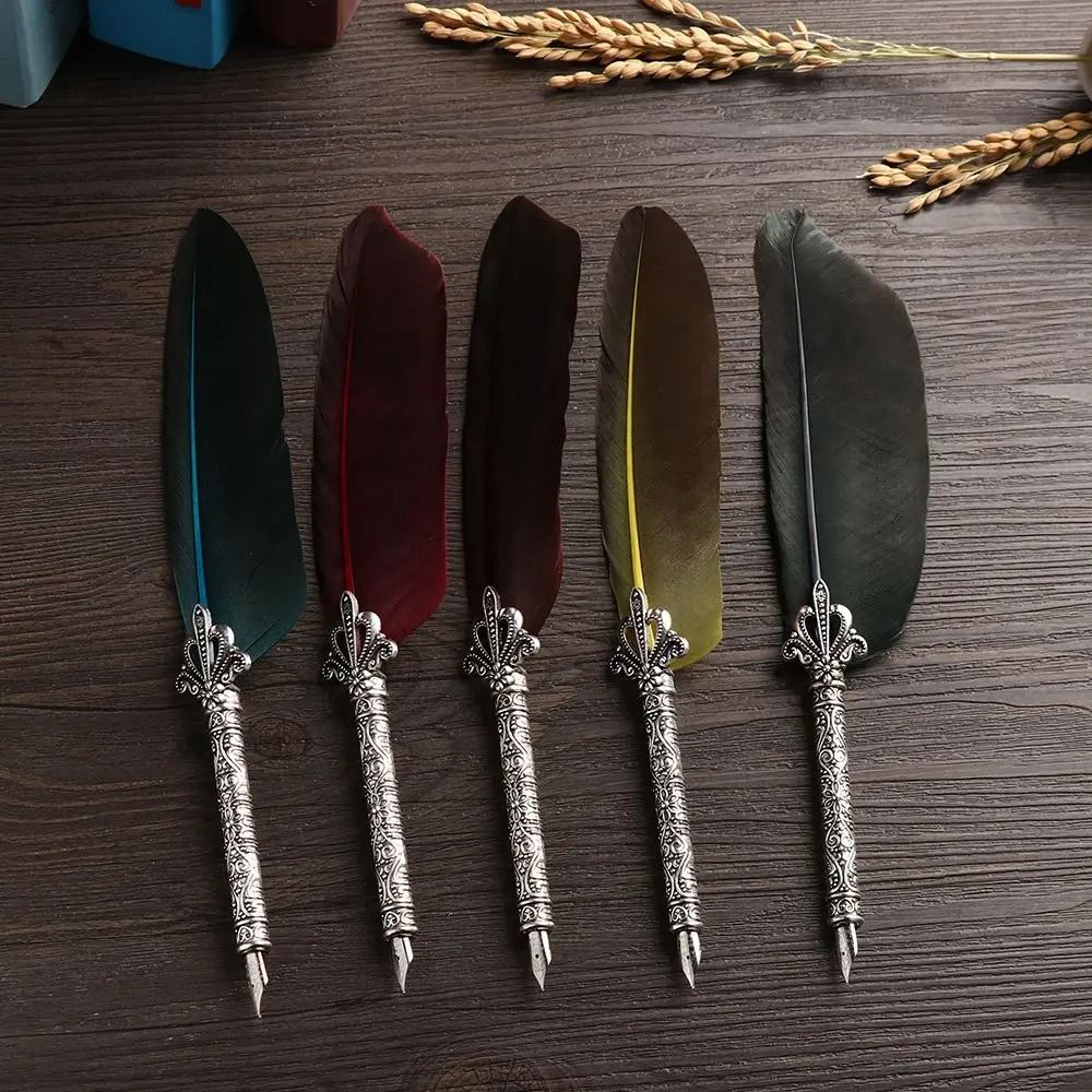 Antique Luxury Quill Set | High-Fidelity European Feather Pen Gallery & Professional Calligraphy Toolkit