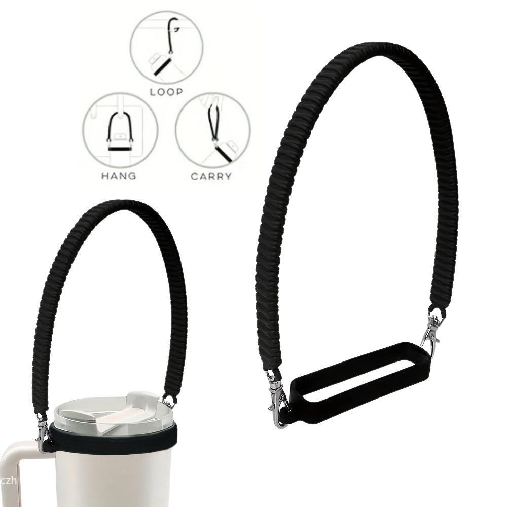 Silicone Water Bottle Sling Carrier, Durable Soft Handle Strap, Flexible Cup Holder for Bottles, Easy Carry Accessories