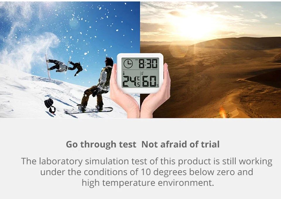 Digital Desk Wall Clock with Temperature and Humidity Display