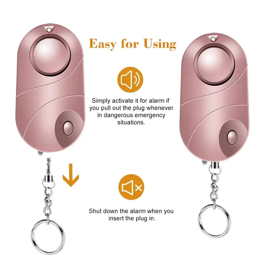 Personal Safety Alarm Keychain with LED Flashlight
