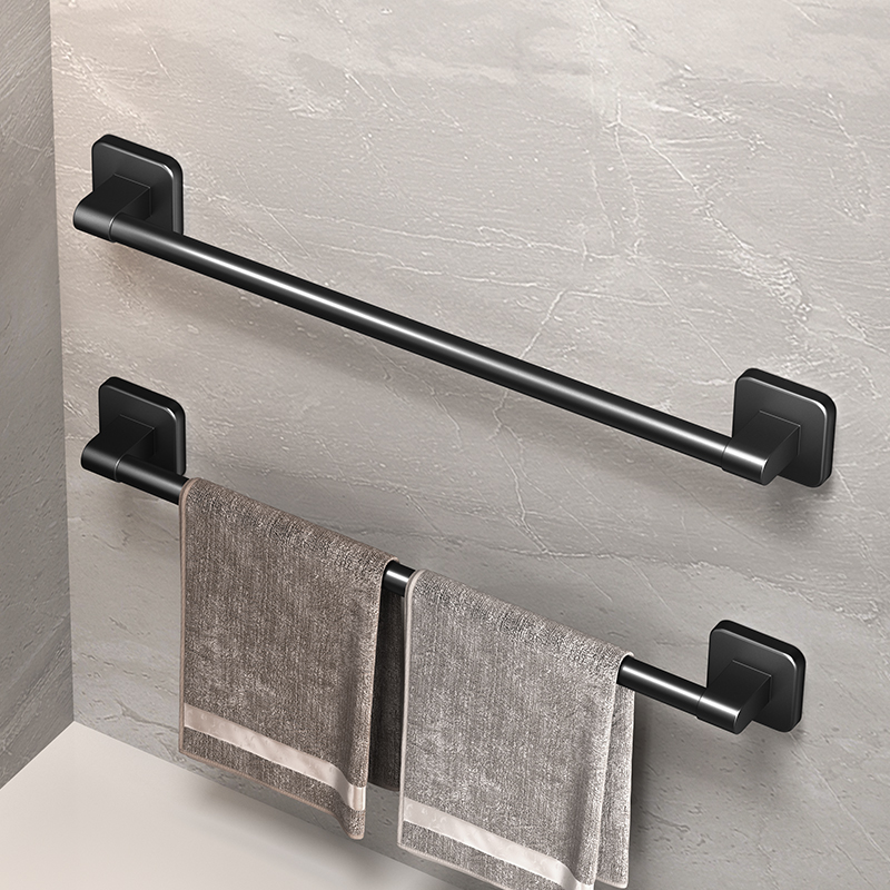 White Bathroom Towel Rack, Drill-Free Self-Adhesive Towel Holder, Space-Saving Towel Bar & Rail