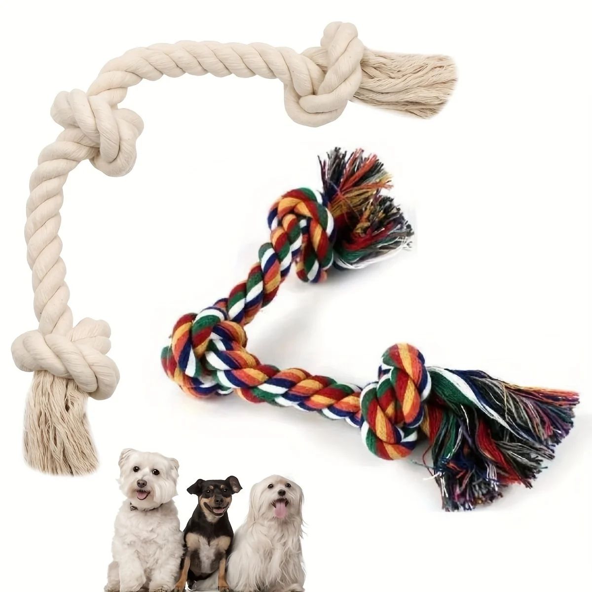 Dog Rope Chew Toy Set Durable Cotton Knot Toys For Puppies