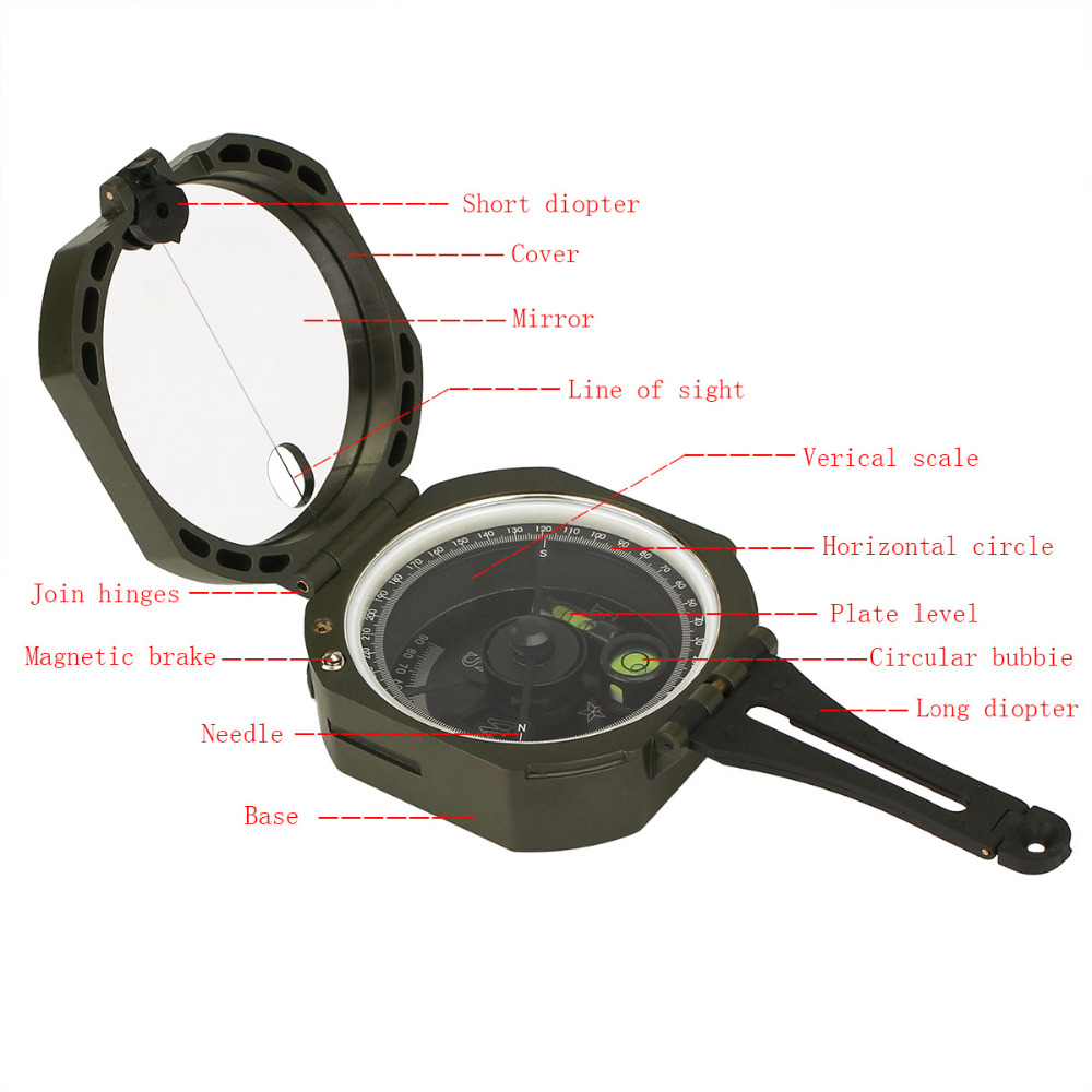 Tactical military compass Folding lensatic compass Set for Camping and Survival